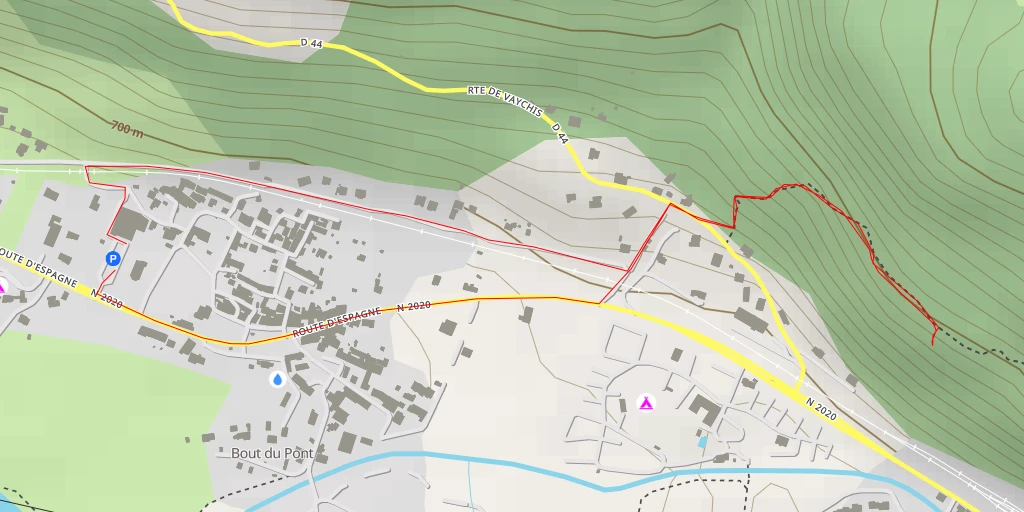 Carte de l'itinéraire :  Chemin de la Quère - Savignac-les-Ormeaux