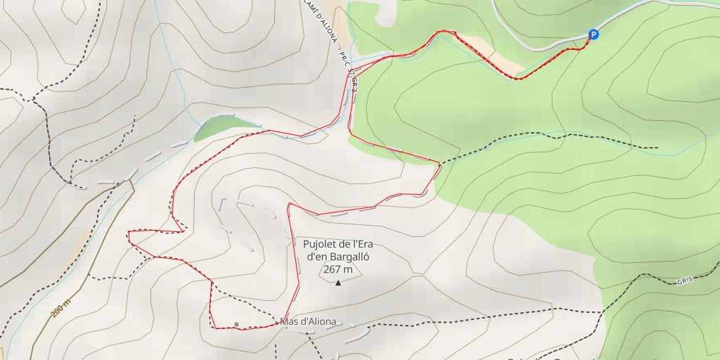 Map of the trail for Tossalet d'en Bargalló