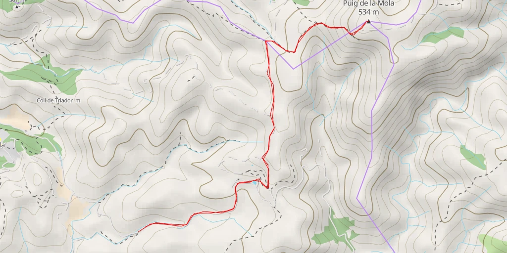 Map of the trail for Puig de la Mola