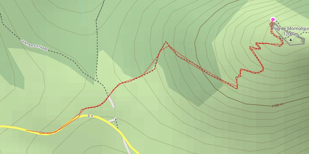 Carte de l'itinéraire :  D 9