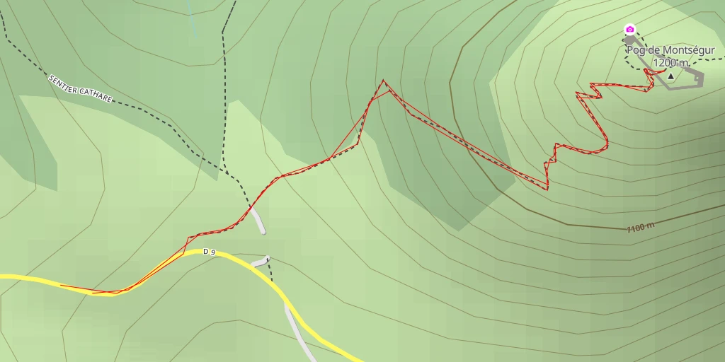 Carte de l'itinéraire :  Pog de Montségur