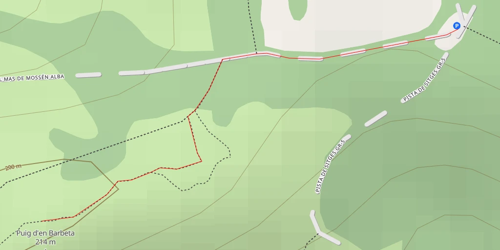 Map of the trail for Puig d'en Barbeta