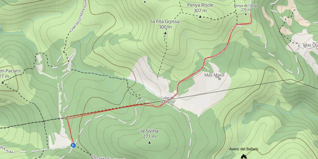 Map of the trail for Penya de l'Àliga