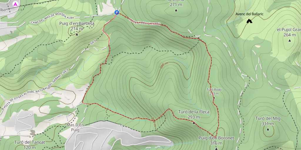 Map of the trail for Turó de la Fleca