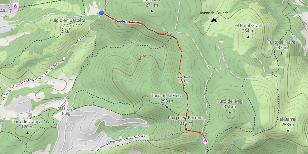 Map of the trail for Pujol Petit