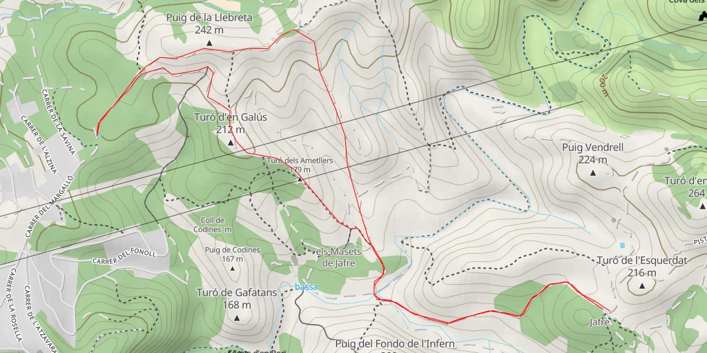 Carte de l'itinéraire :  08231-13 - Camí d'Oleseta