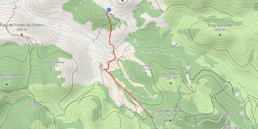 Carte de l'itinéraire :  Pista de Sitges al Parc Natural del Garraf - Pista de Sitges al Parc Natural del Garraf