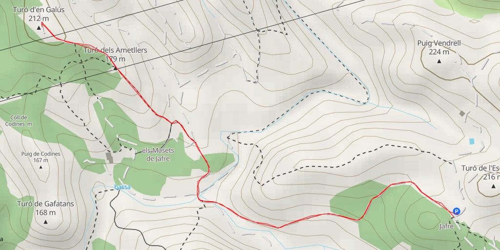 Map of the trail for Turó d'en Galús