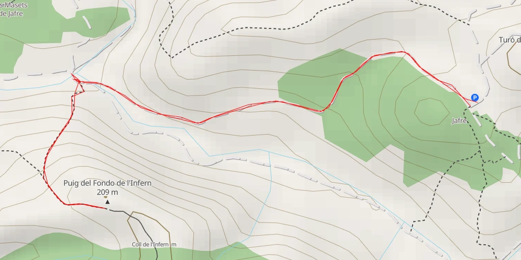 Map of the trail for Puig del Fondo de l'Infern