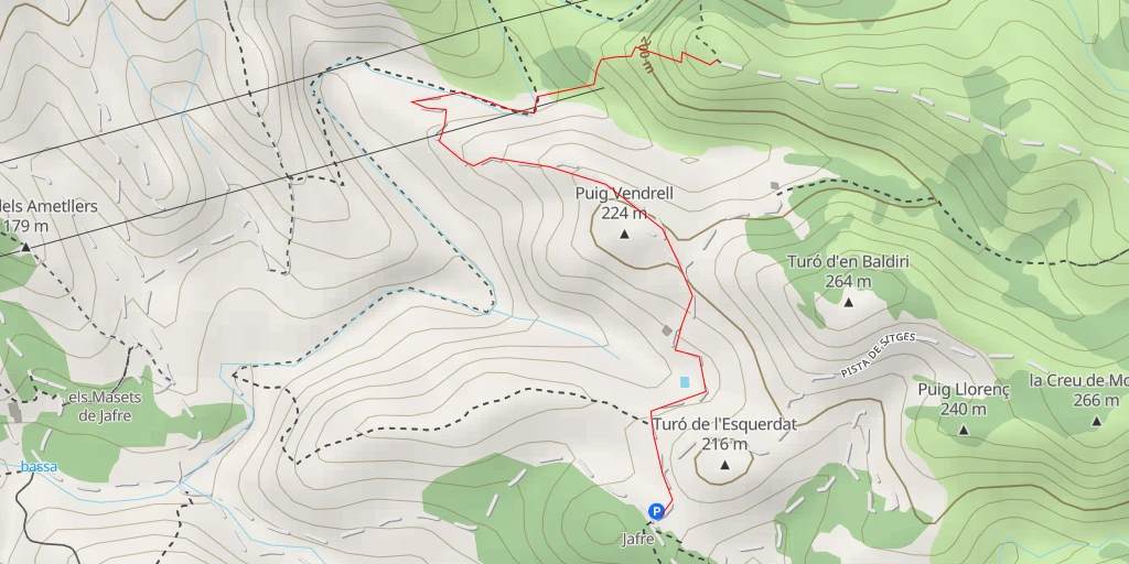 Map of the trail for Puig del Llamp