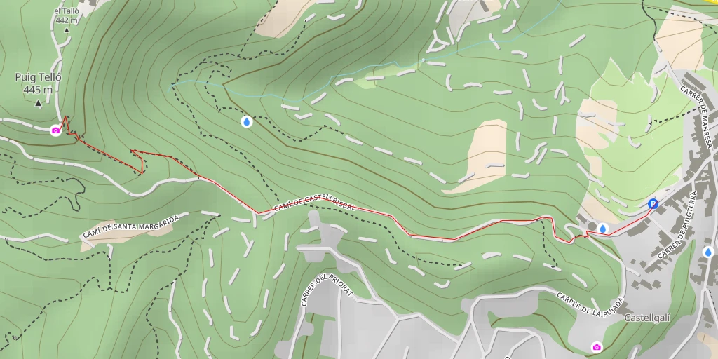 Map of the trail for Puig Telló