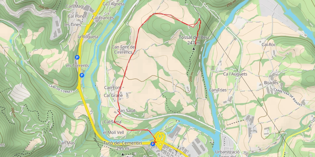 Map of the trail for Tossal del Beu