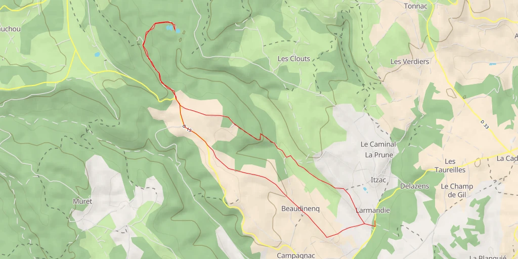 Carte de l'itinéraire :  Chemin des Lacs - Chemin des Lacs