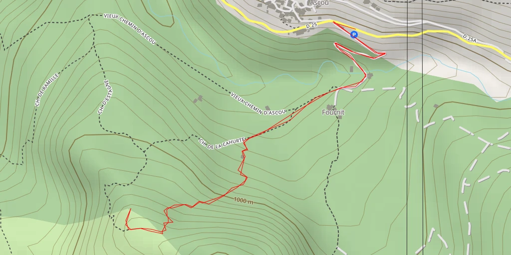 Carte de l'itinéraire :  Vers Ascou