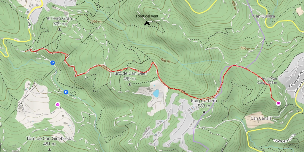 Carte de l'itinéraire :  Roca Foradada