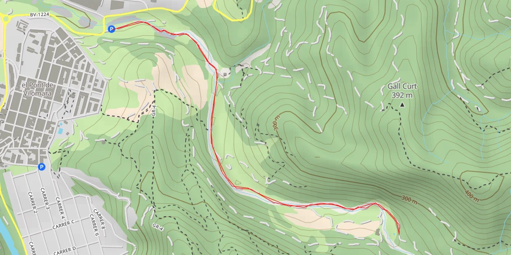 Map of the trail for Camí de la Casa Nova - Camí de la Casa Nova - el Pont de Vilomara i Rocafort