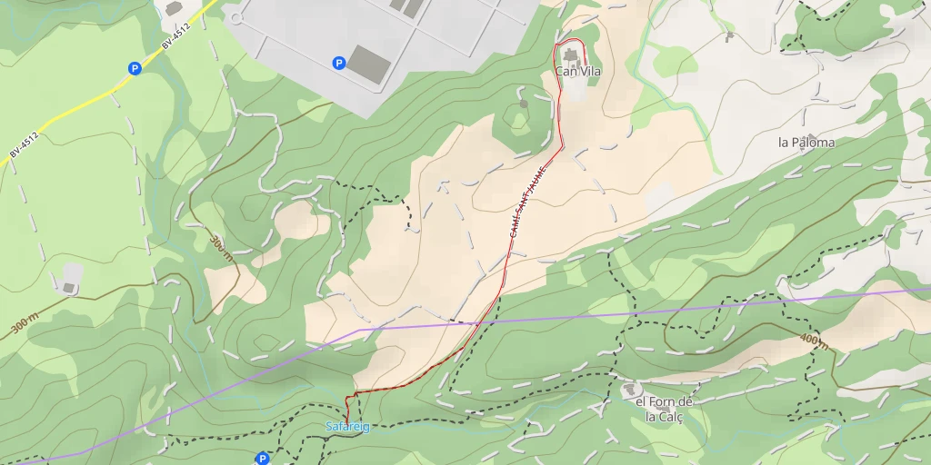 Carte de l'itinéraire :  Font de les Tàpies - Camí Ral de Manresa a Vic