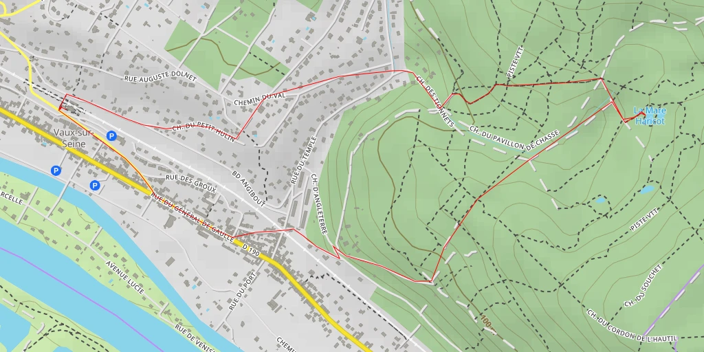 Map of the trail for La Mare Haricot