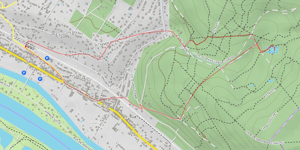 Carte de l'itinéraire :  Chemin de la Mare Haricot - Chemin de la Mare Haricot