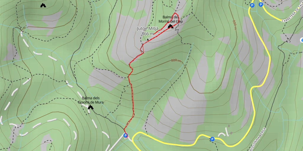 Map of the trail for Morral del Llop