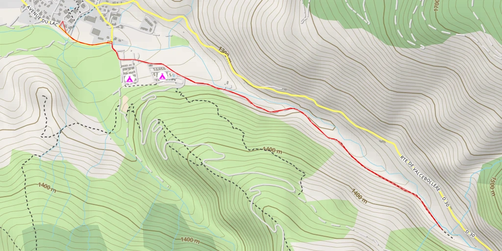 Carte de l'itinéraire :  Route de Valcebollère - Route de Valcebollère