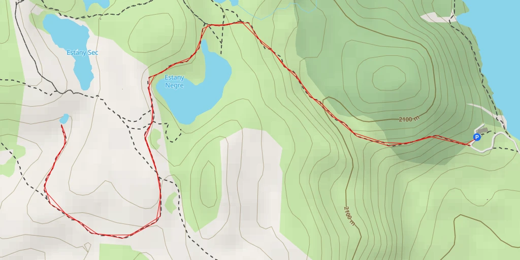 Carte de l'itinéraire :  Cabane de l'Estany Negre - Barrage du Lac des Bouillouses