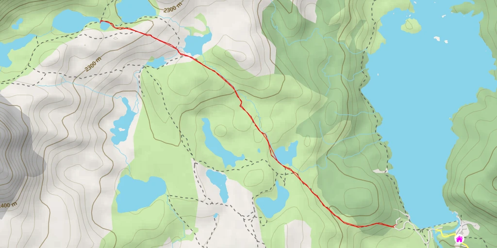 Carte de l'itinéraire :  Abri du Lac de Trebens - Passerelle Maurice Marty