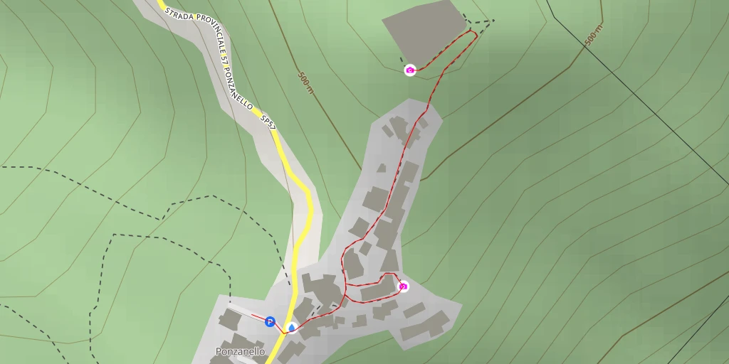 Map of the trail for AI - Castello di Ponzanello - Fosdinovo