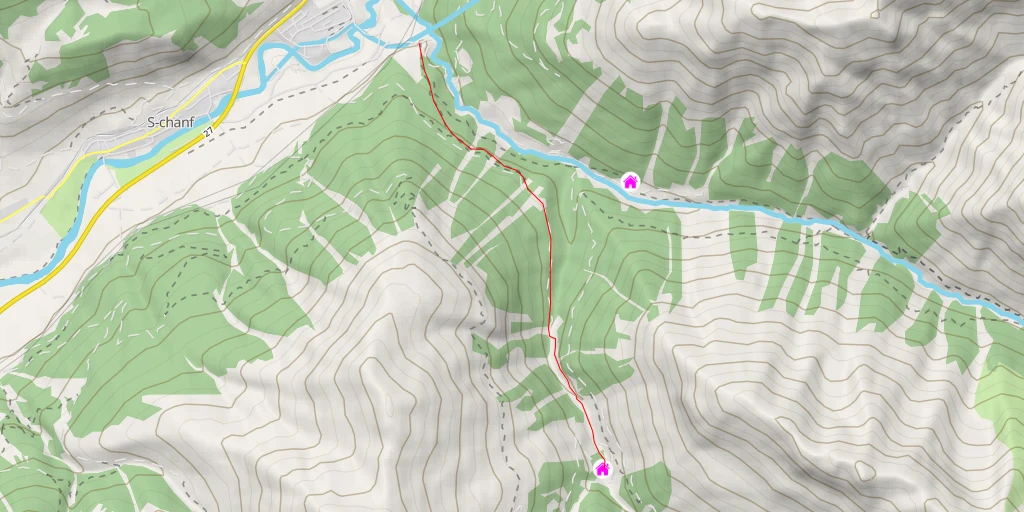 Map of the trail for Alp Vaüglia