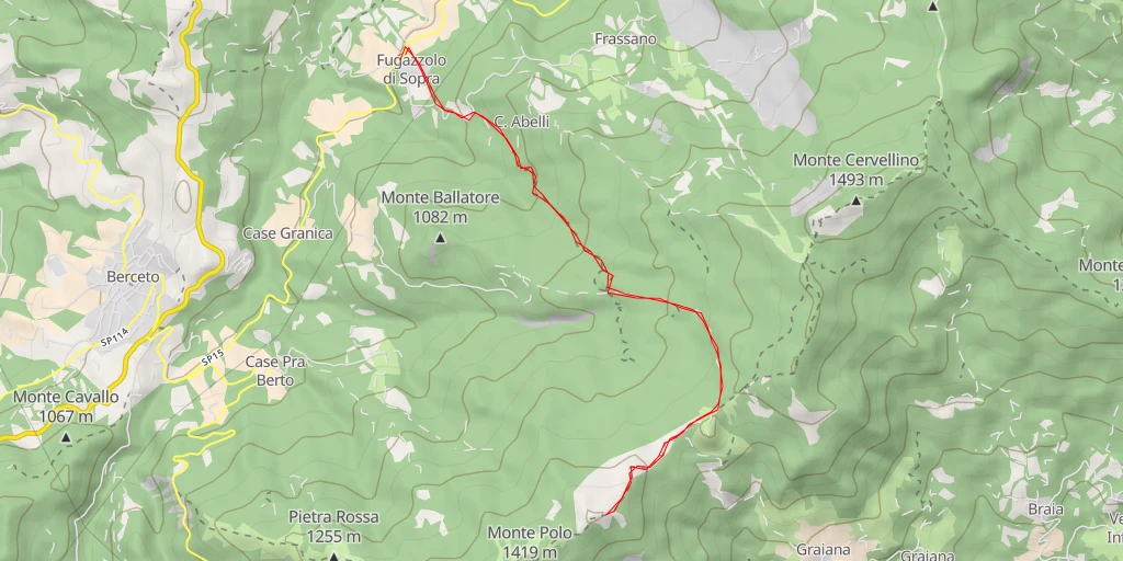 Map of the trail for AI - Monte Barcone