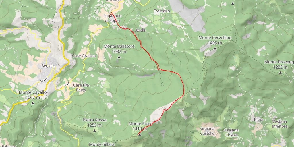 Map of the trail for AI - Monte Polo