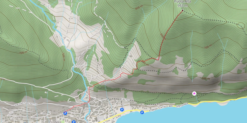 Map of the trail for Punta Alta