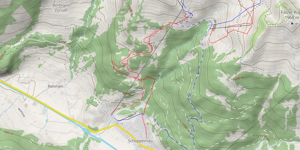 Carte de l'itinéraire :  Diedamskopf Mittelstation Startplatz