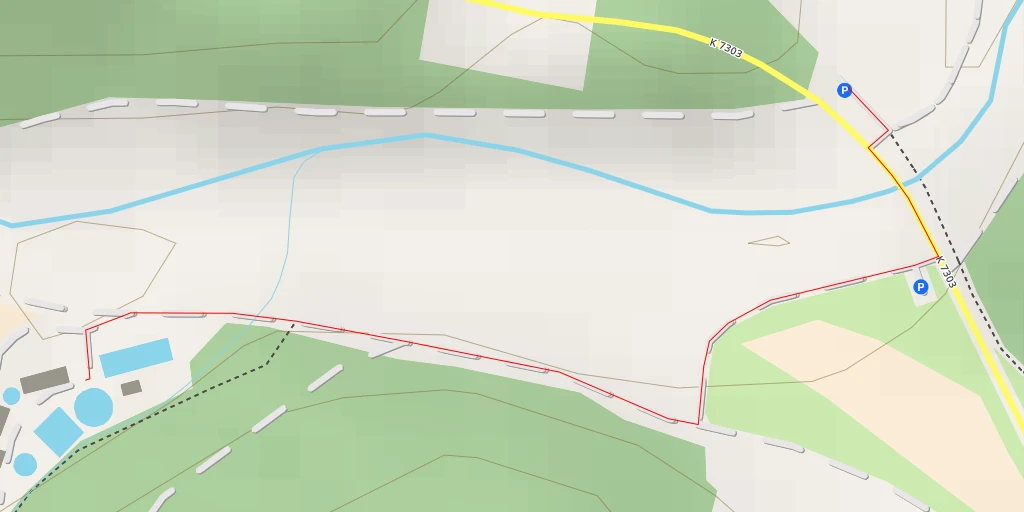 Map of the trail for Grüngutsammelplatz Bernstadt - K 7303