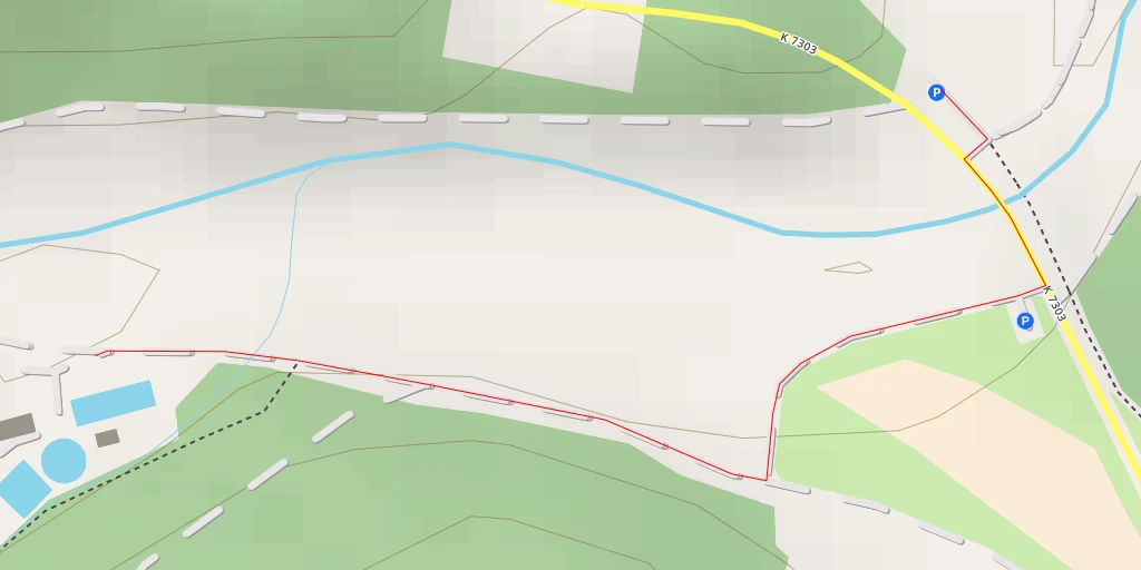 Map of the trail for Grüngutsammelplatz Bernstadt - K 7303