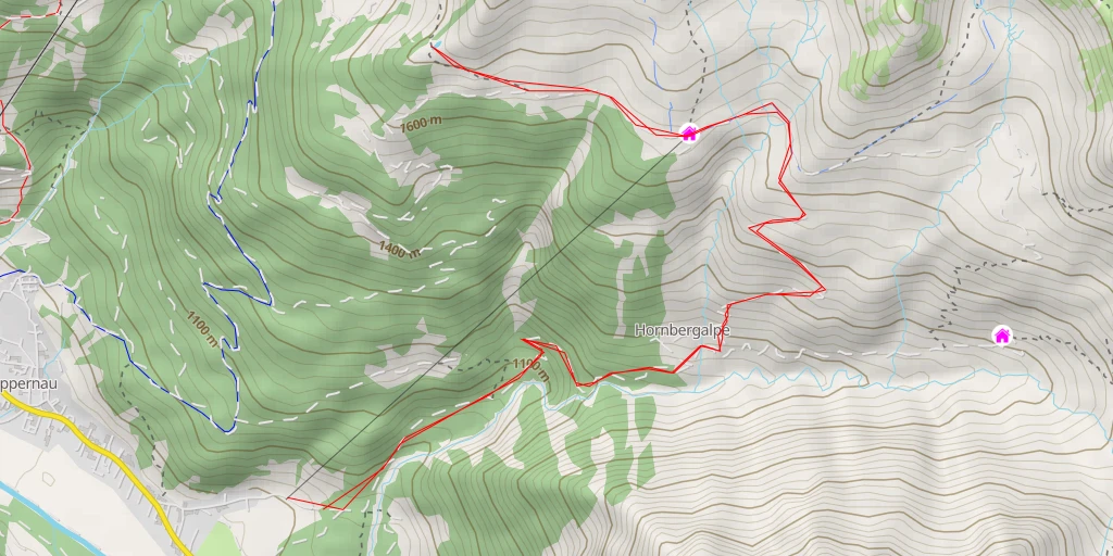 Map of the trail for Bergvorsäß Singletrail (S2)