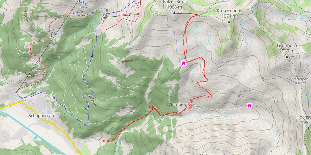 Map of the trail for Falzer Kopf