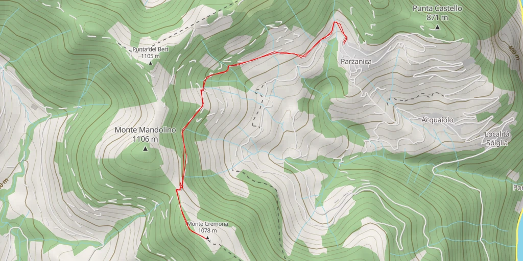 Map of the trail for Monte Cremona