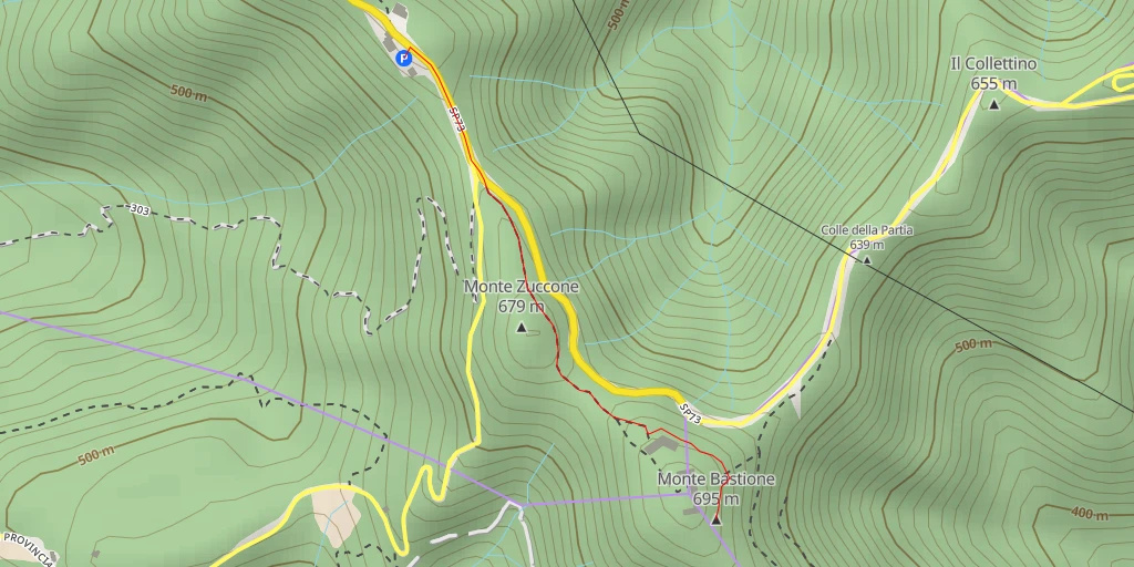 Map of the trail for Monte Bastione