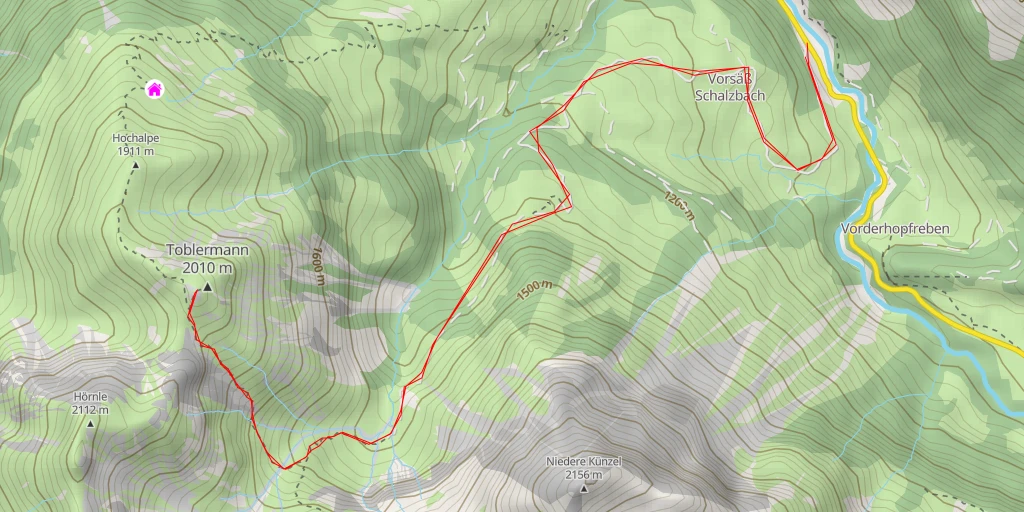 Carte de l'itinéraire :  Toblermann