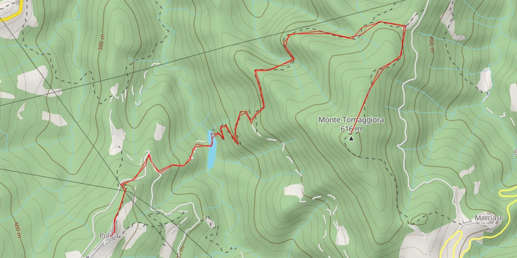 Map of the trail for Monte Tomaggiora