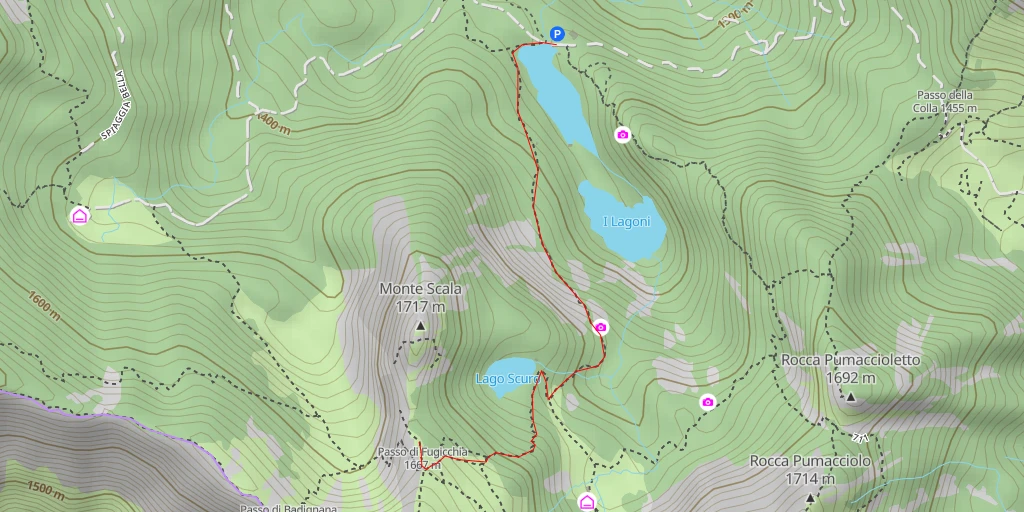 Map of the trail for AI - Passo di Fugicchia