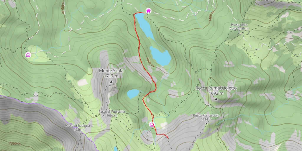 Map of the trail for AI - Buca della Neve - Corniglio