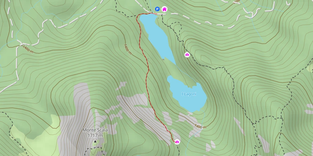 Map of the trail for AI - Lago Scuro - Corniglio