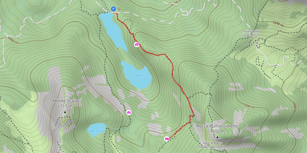 Map of the trail for AI - bivio 711 - 737 - Corniglio