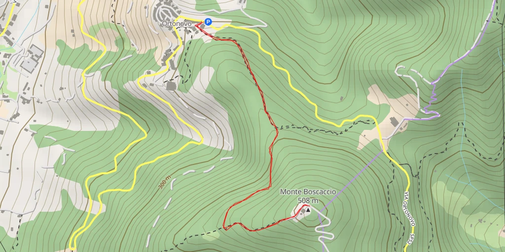 Carte de l'itinéraire :  Monte Boscaccio