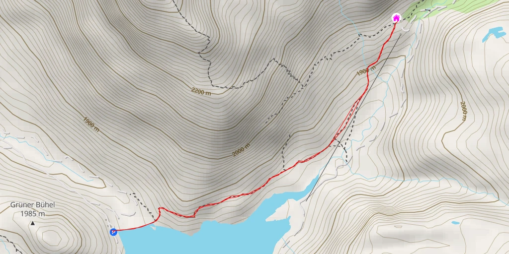 Carte de l'itinéraire :  Ravensburger Hütte