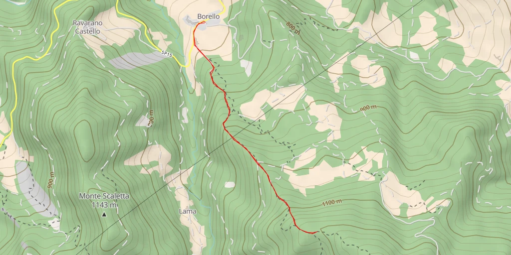 Map of the trail for AI - Casarola - Calestano