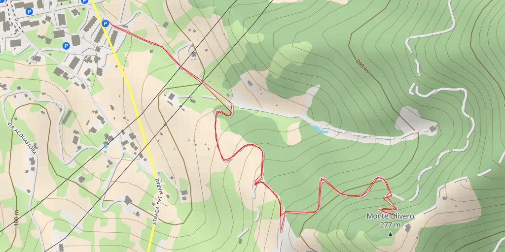 Map of the trail for Monte Olivero