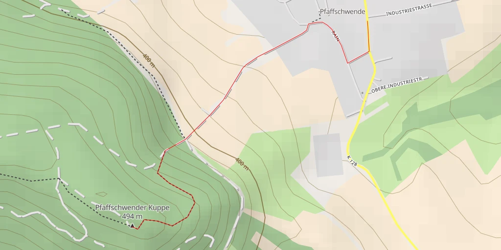 Map of the trail for Pfaffschwender Kuppe